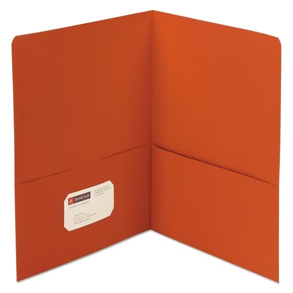 Two-Pocket File Folder, Orange, PK25, SMEAD, Mfr# 87858